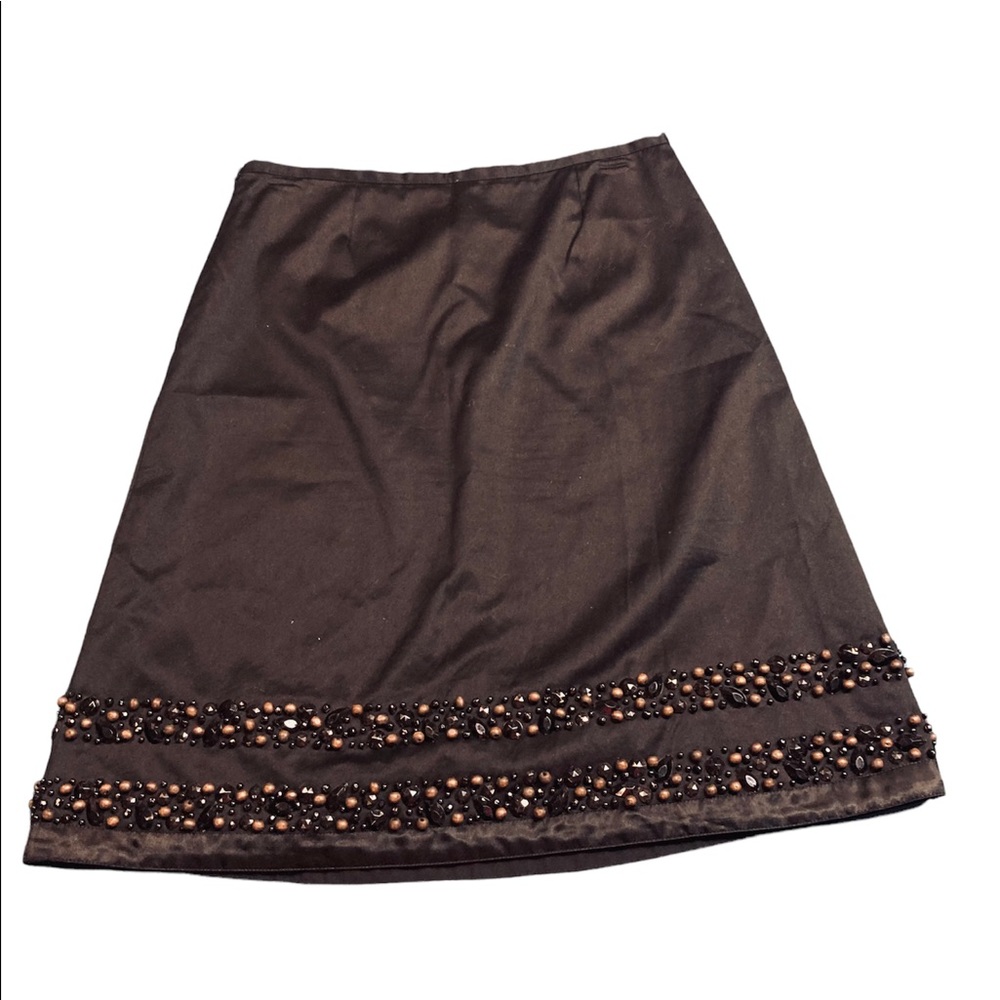 Boden black midi A line skirt with beaded details